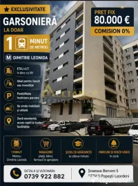 Exclusivitate Garsoniera 1 Minut Metrou Dimitrie Leonida