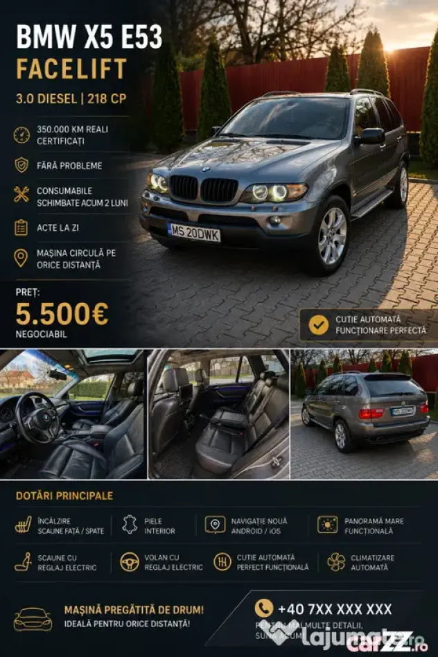 Bmw X5 E53 ingrijit cu schimburile si actele la zi