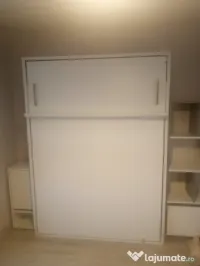 Vand pat rabatabil, pe perete, IKEA si saltea 