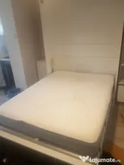 Vand pat rabatabil, pe perete, IKEA si saltea 