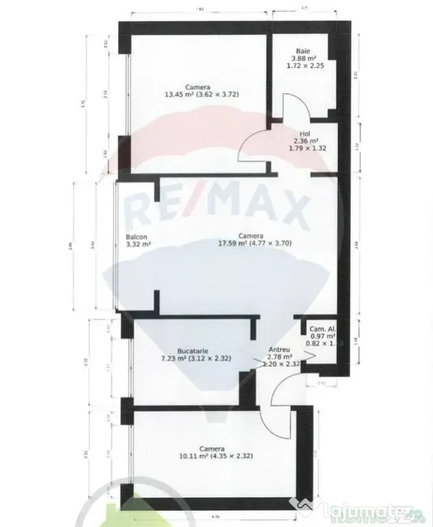 Apartament 3 camere, centrală proprie, Podgoria / Arad