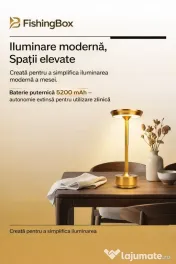 Lampa metalica led cu acumulator 5200 mAh, reincarcabila, control tactil 