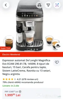 Espressor automat Delonghi Magnifica Evo
