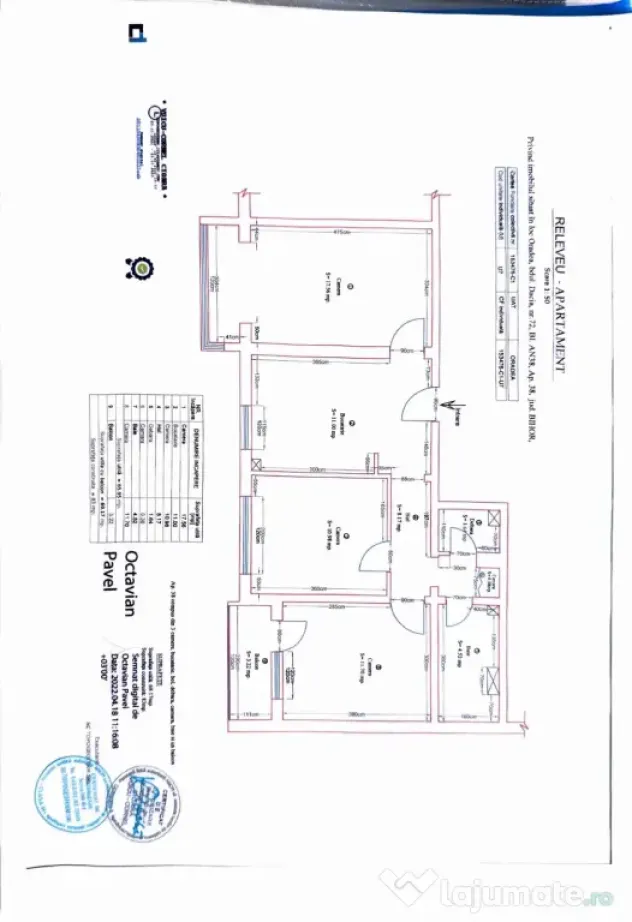 Apartament 3 camere, ultim etaj, vedere spre deal – complet mobilat, Bd. Dacia