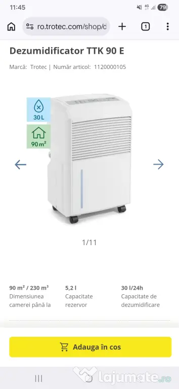 Dezumidificator TROTEC - TTK 90 E