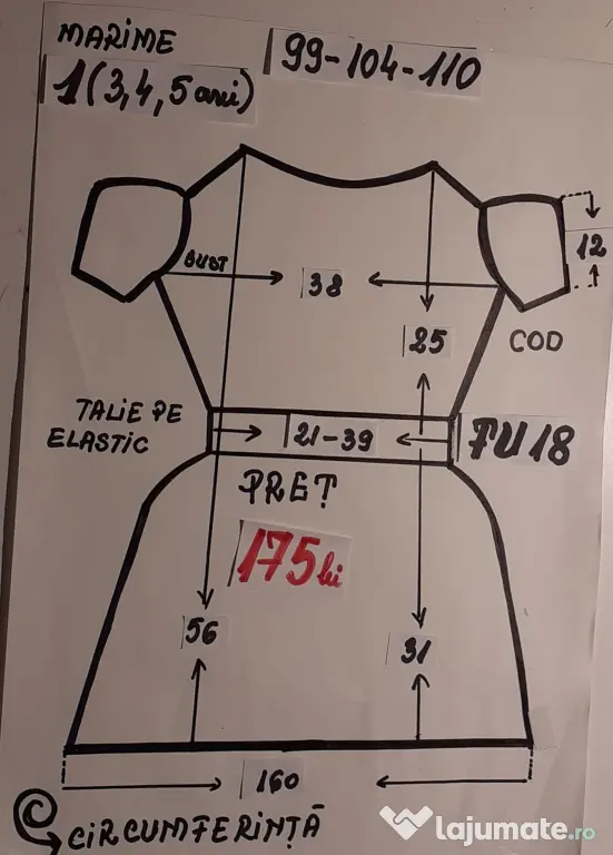 Rochita Furnica pentru copii 3-4 ani 175 lei