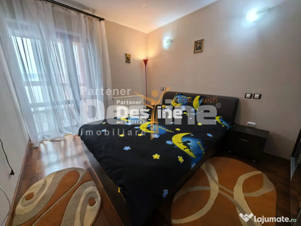 Apartament 2 camere 55 mp 2 balcoane mobilat loc de parcare