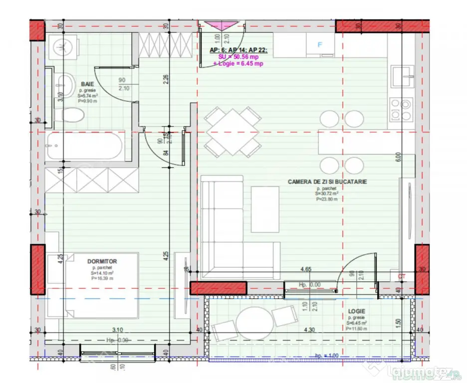 Apartament modern la cheie cu 2 camere balcon si parcare in