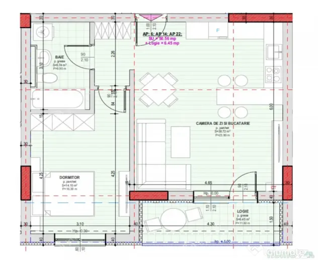 Apartament modern la cheie cu 2 camere balcon si parcare in