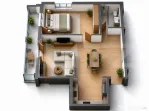 Apartament nou cu C.F., 2 camere, 56 mp utili, terasă, Măr