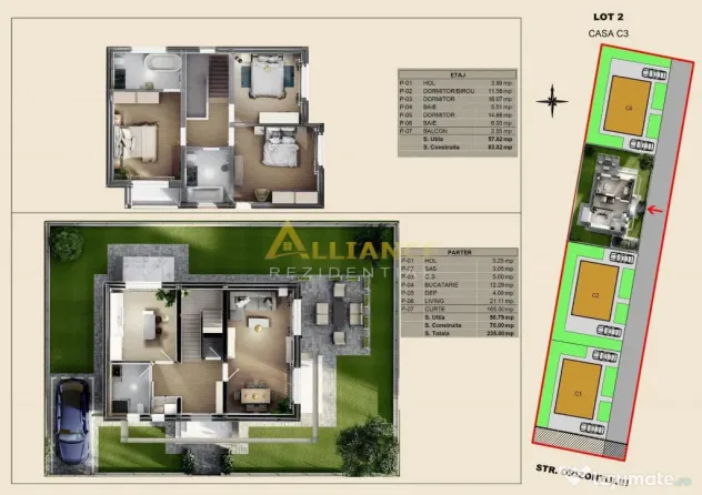 Vila individuala 112 mp utili 4 camere teren 235 mp