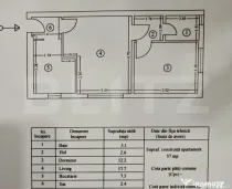 Apartament 2 camere, 45.50 mp, pregătit pentru amenajare, z