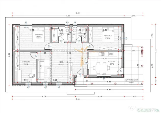 Casa individuala, plan parter, 108 mp