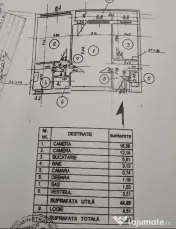 Apartament 2 camere – 49,30 mp, etaj 8/9, bloc 1971 –...
