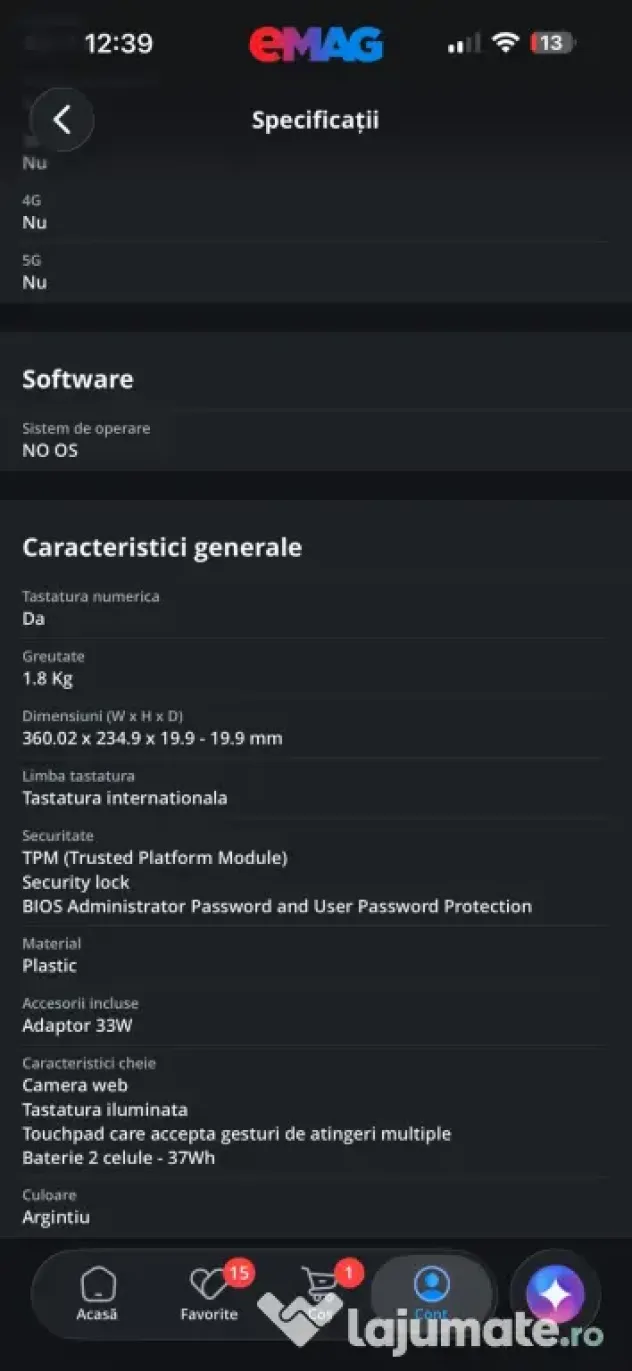 Laptop asus - garantie galabila pana in noiembrie 2026