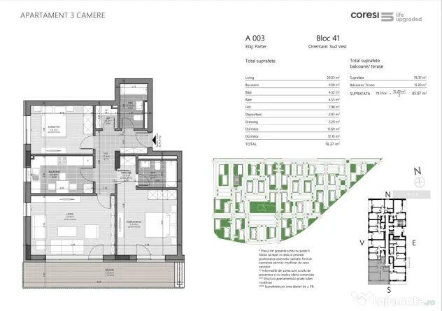 Kasper Coresi faza 5 | 3 camere apartament | comision 0% | cu box parcare