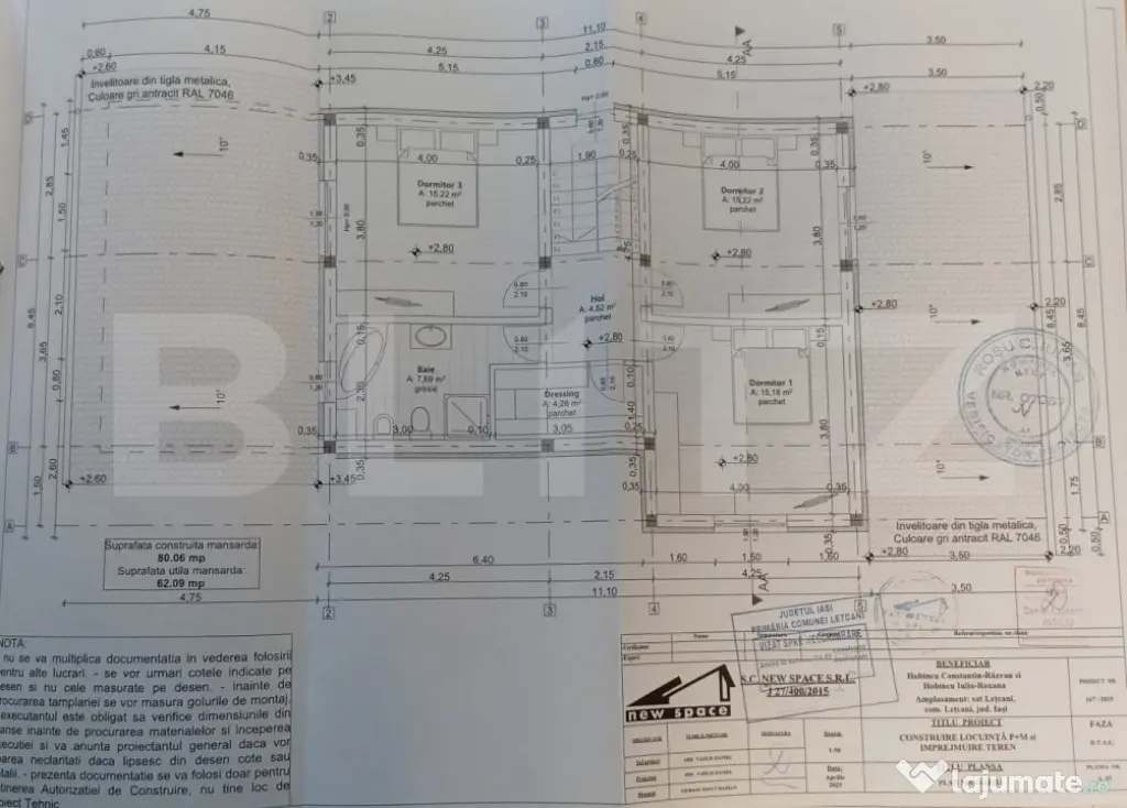 Teren 1.267 mp cu Autorizație de Construire emisă pentru c