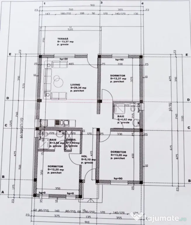 Casa parter, 85 mpu si 300 mp teren bilateral, zona Bransite