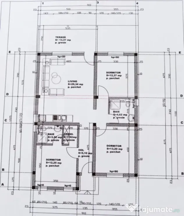 Casa parter, 85 mpu si 300 mp teren bilateral, zona Bransite