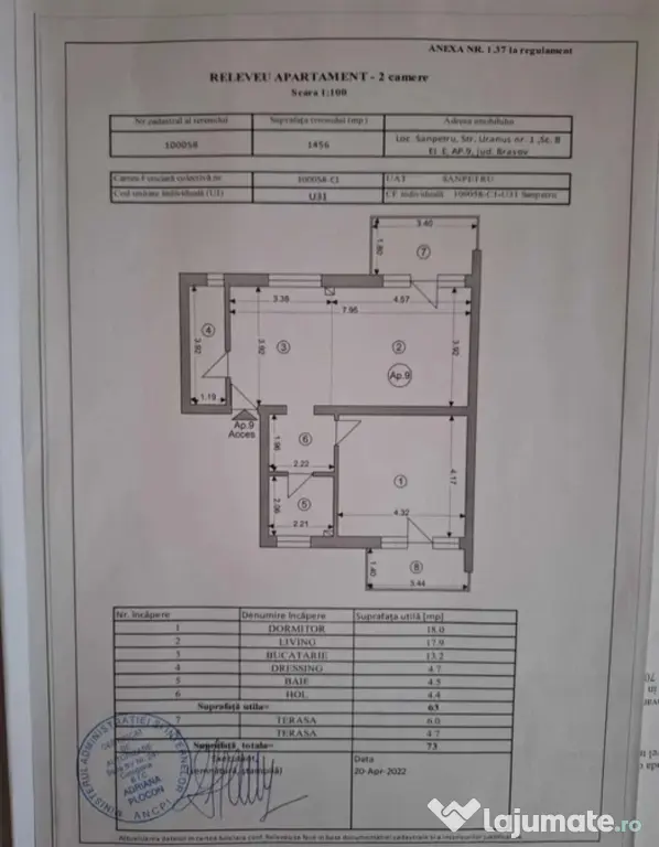 Vând apartament 2 camere central