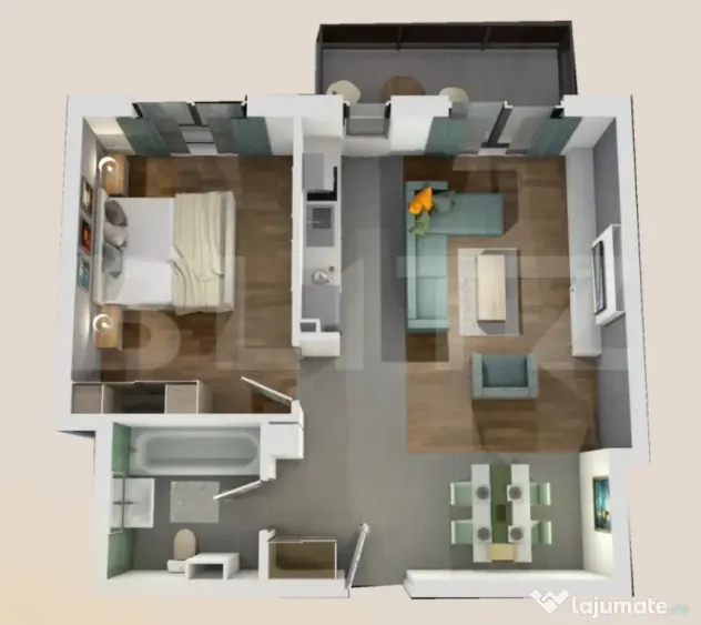 Apartament 2 camere, bloc nou, semifinisat, 54mp, zona Vivo