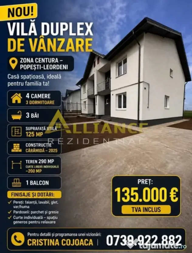 NOU Duplex Popesti Leordeni gata de mutare
