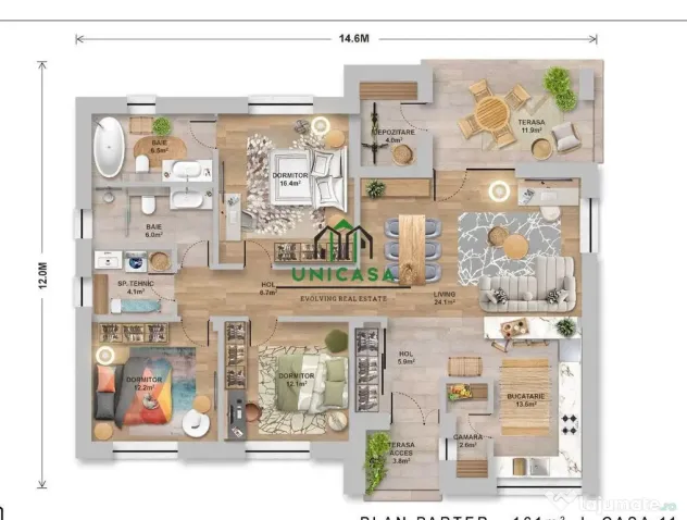 Casă nouă/ Construită doar pe parter/ Bujoreni/ 4 Camere