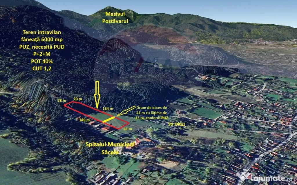 Teren intravilan, 6000 mp, lângă Spital Municipal Săcele