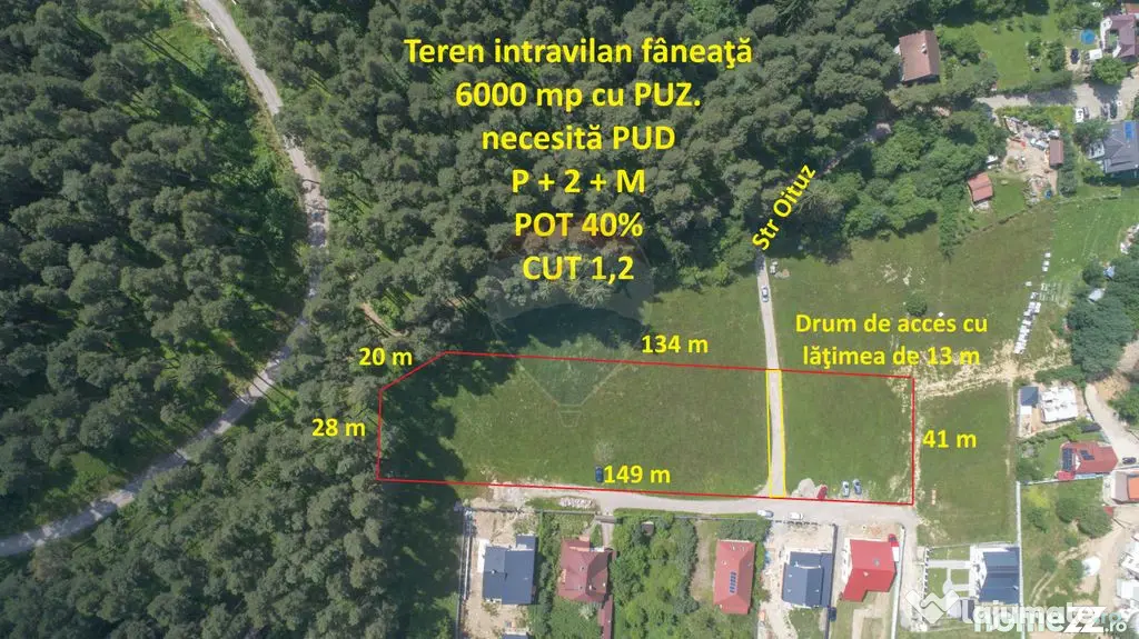 Teren intravilan, 6000 mp, lângă Spital Municipal Săcele - Sacele (Brasov)