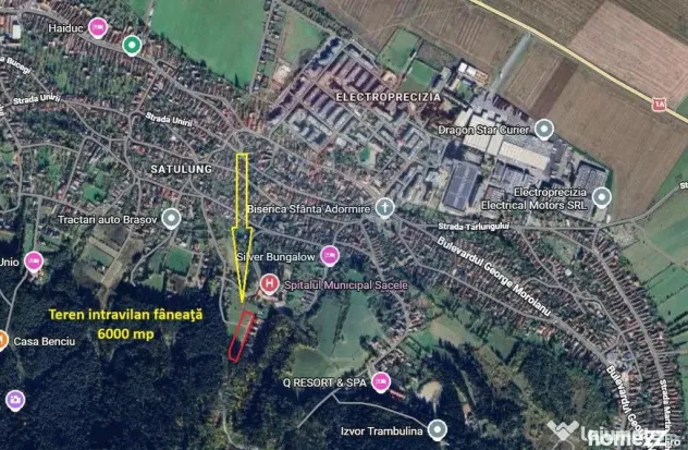 Teren intravilan, 6000 mp, lângă Spital Municipal Săcele - Sacele (Brasov)