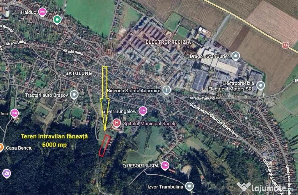 Teren intravilan, 6000 mp, lângă Spital Municipal Săcele