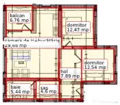 Apartament spațios cu 3 camere și logie, 79,38 mp total ?? 