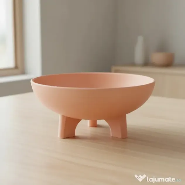 Bol Decorativ Stil Japandi Imprimat 3D, Design Minimalist