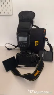 Nikon D5300, Nikkor AF-P 18-55 VR, blitz Meike, filtre, card 1TB, geanta 