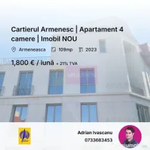 Armeneasca | 4 camere | 109 mp, mobilat utilat, boutique ...
