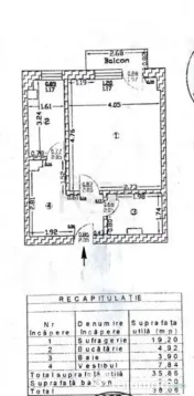 Garsonieră Piața Alba Iulia decomandată,et. 4,an 1989,ren 