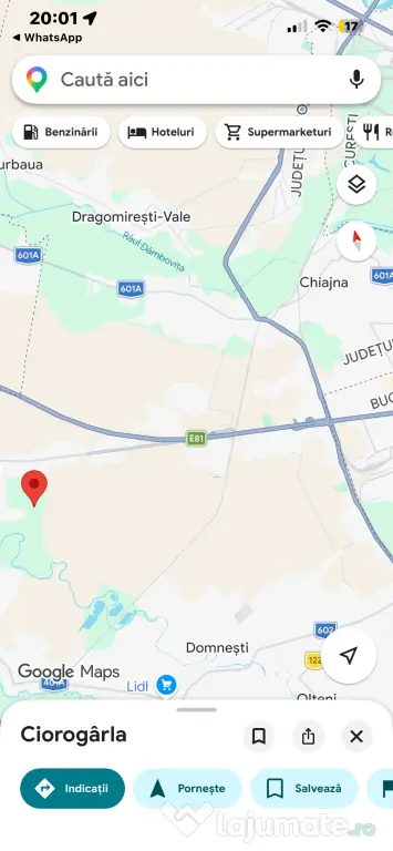 Vând teren 450 mp Ciorogarla