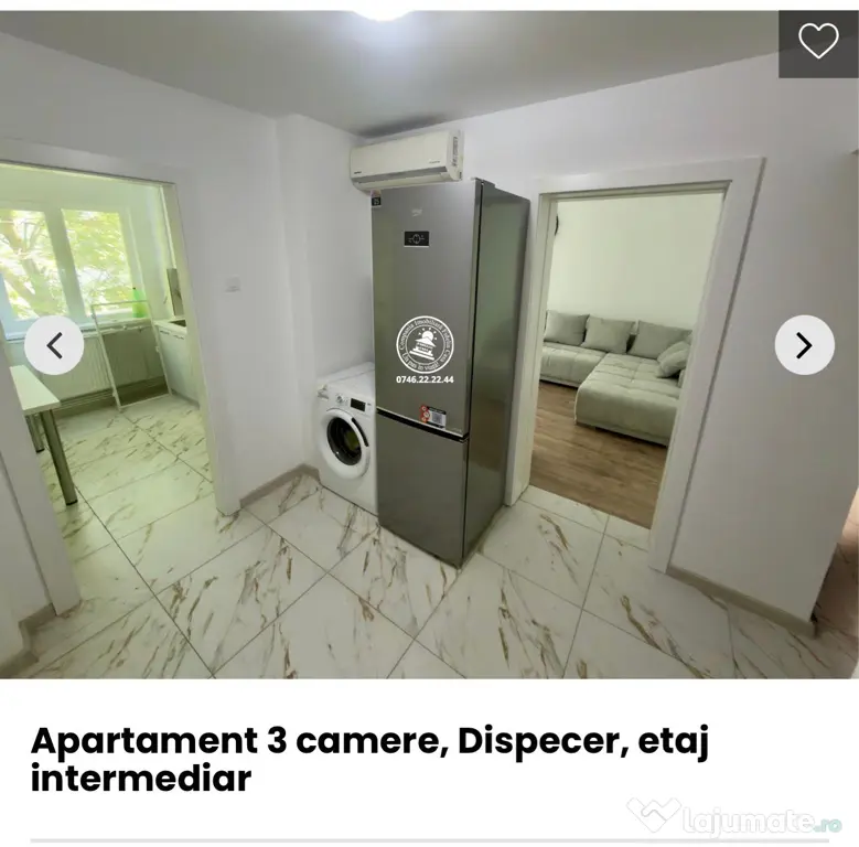 Apartament cu 3 camere nou renovat pentru închiriere semicentral