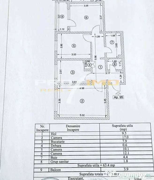 Apartament 3 camere decomandat - Kaufland ICIL