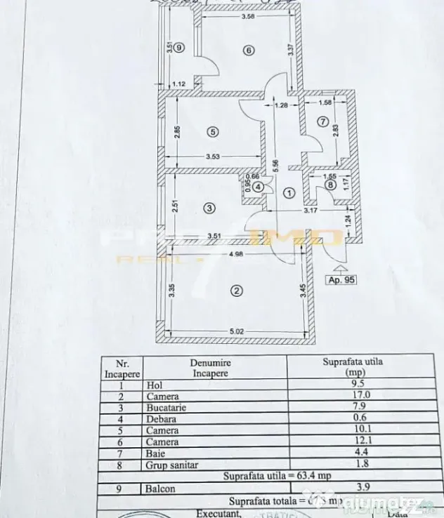 Apartament 3 camere decomandat - Kaufland ICIL