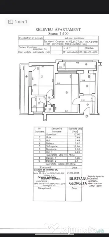Apartament 2 camere semidecomandat 60mp+beci Valea Roșie