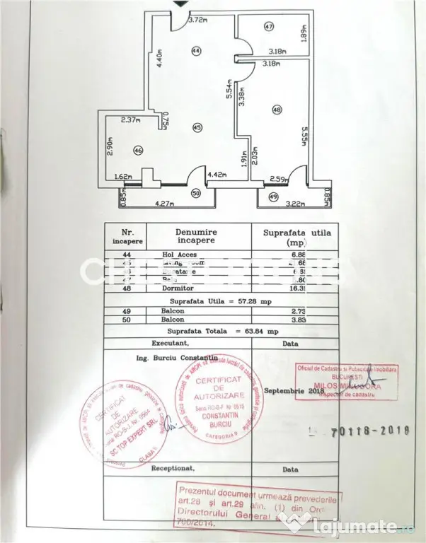 Apartament 2 camere cu boxa posibilitate Loc de parcare