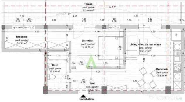Ap 2 camere+dressing+terasă 25 mp | Parcare subterană | D?