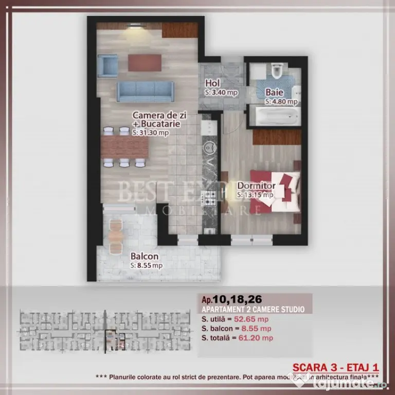 2 Camere Luminos | Balcon Generos | Comision 0% | Credit Ipo