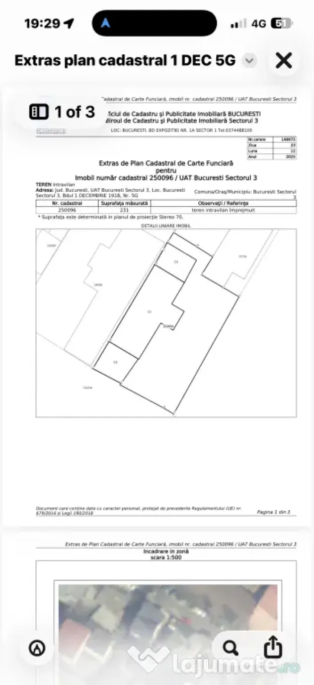 Teren proprietar toate utilitățile 352mp