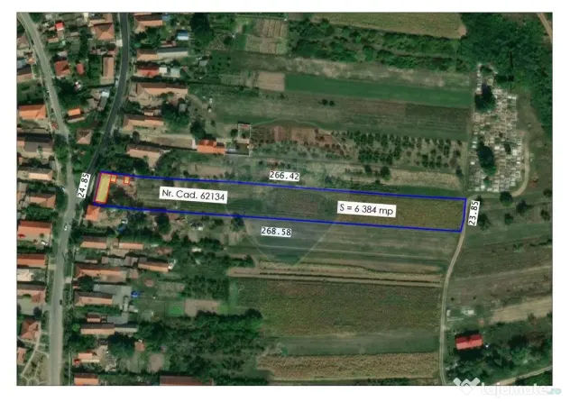 De vânzare teren intravilan, 6.384 mp cu dublu front, î...