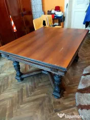 Masă extensibilă până la 18 persoane, Henri II, lemn masiv, cca. 1900