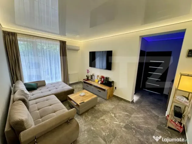 Apartament 3 camere, mobilat si utilat, parcare, parter inal