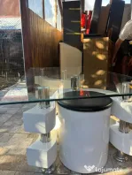 Masa de sticlă + tabureti