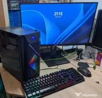 Sistem PC i3 12100F 16 Gb RAM RX 570 4GB 1Tb SSD M.2 cu monitor 27 inch 2k
